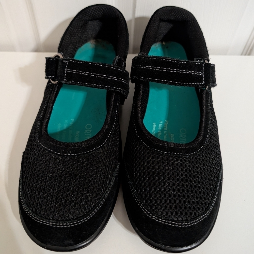 Orthofeet Chattanooga 851 Womens Size 8.5 W Black Mesh Mary Jane Comfort Shoes